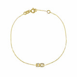 Numerology 8 18K Gold Bracelet w. Sapphires