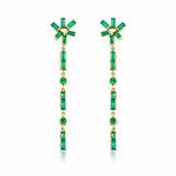 Artisia Star 18K Gold Earrings w. Emeralds