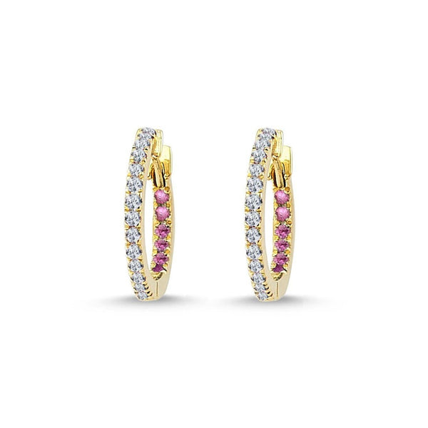 GFG Jewelry Claire Huggie Hoops Pink Sapphires and Diamonds