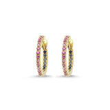 Claire Huggies 18K Gold Hoops w. Sapphires