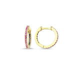 Claire Huggies 18K Gold Hoops w. Sapphires