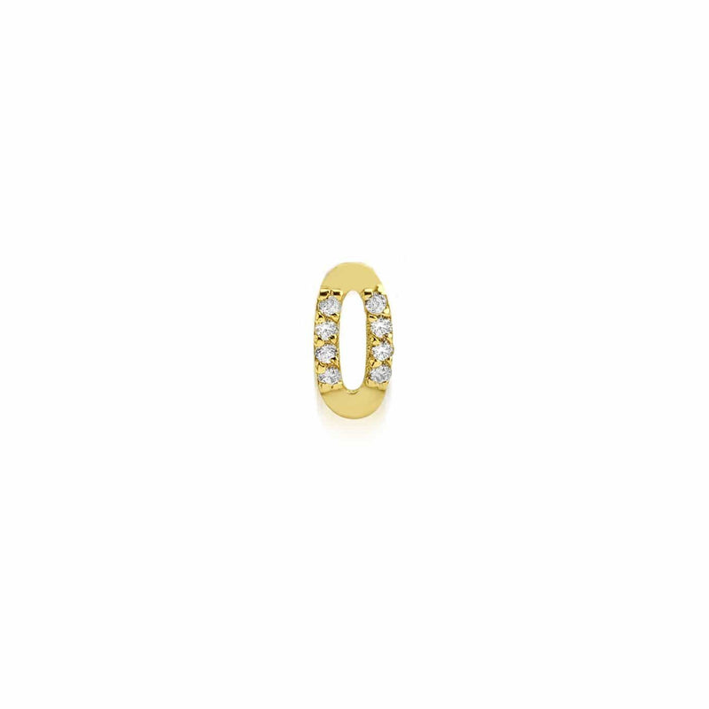 Numerology 0 - Single 18K Gold Earring w. Sapphires
