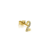 Numerology 2 - Single 18K Gold Earring w. Sapphires