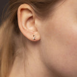 Numerology 2 - Single 18K Gold Earring w. Sapphires