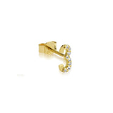 Numerology 3 - Single 18K Gold Earring w. Sapphires