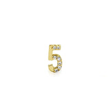 Numerology 5 - Single 18K Gold Earring w. Sapphires