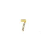 Numerology 7 - Single 18K Gold Earring w. Sapphires
