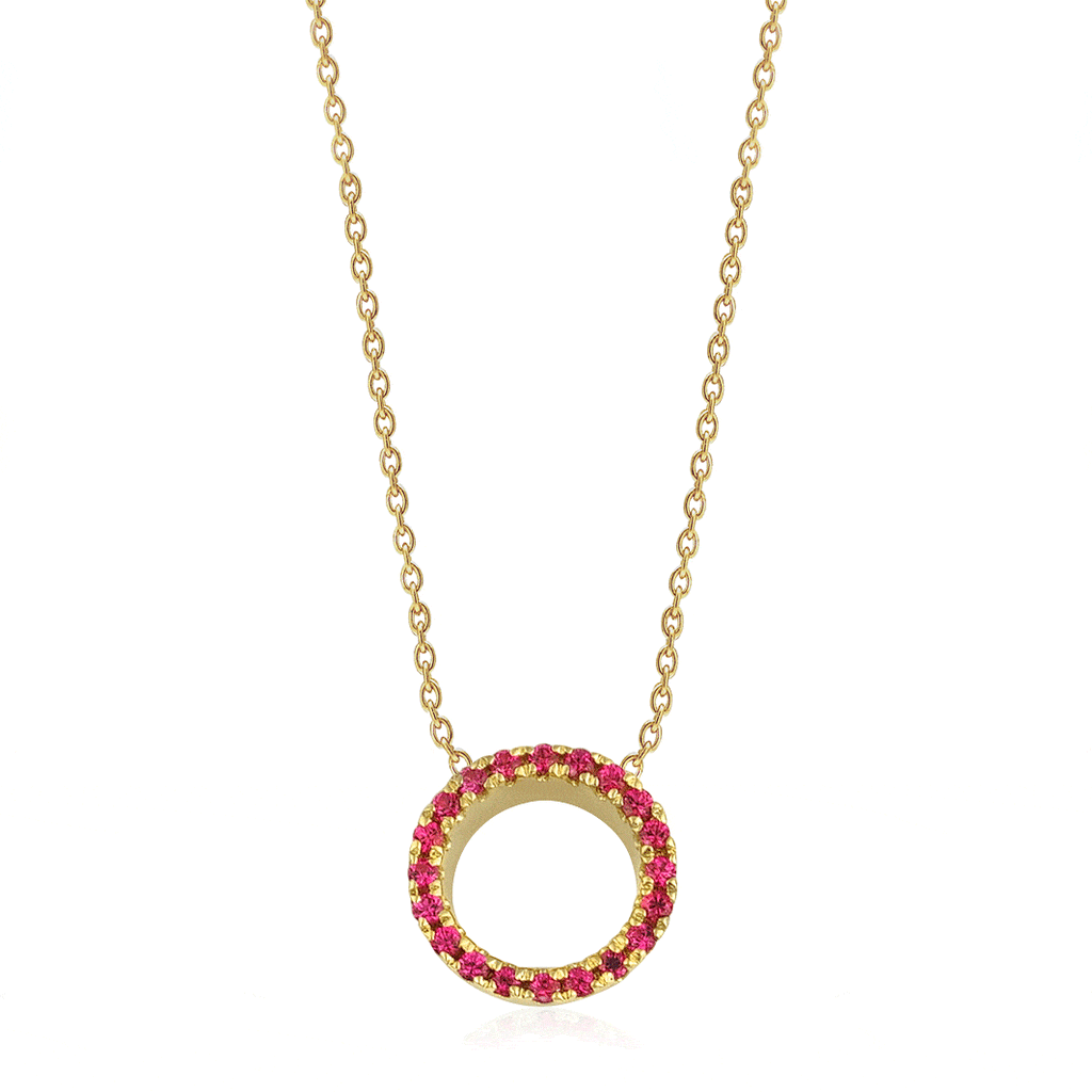 Claire 18K Gold Necklace w. Rubies
