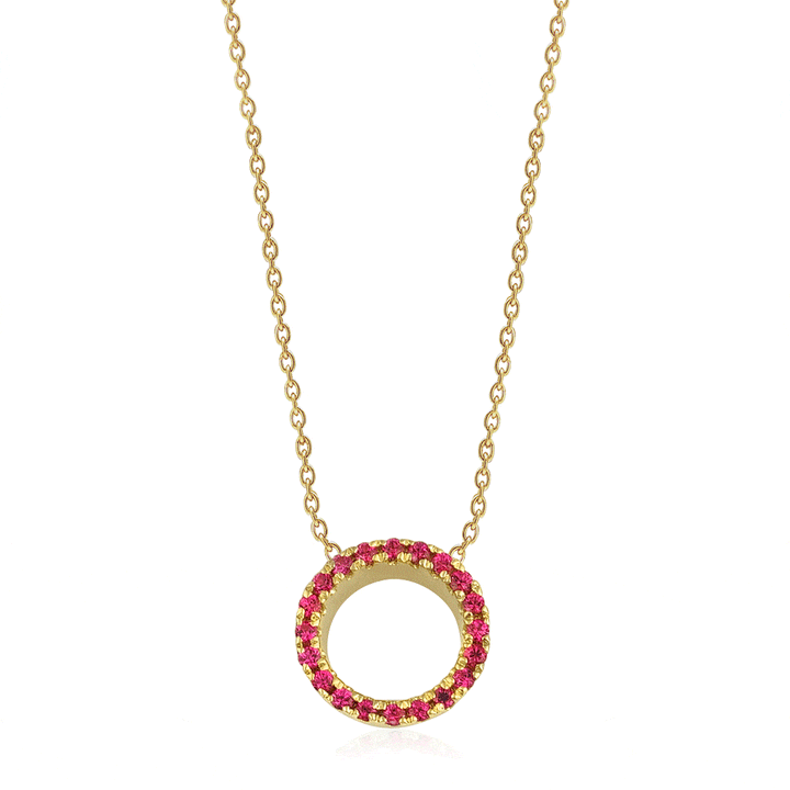 Claire 18K Gold Necklace w. Rubies