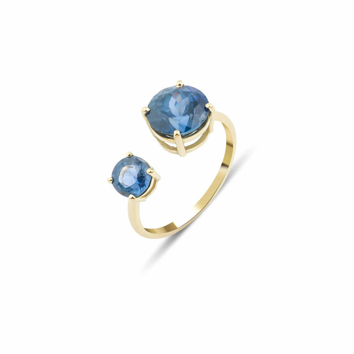 Artisia Open 18K Gold Ring w. Sapphires