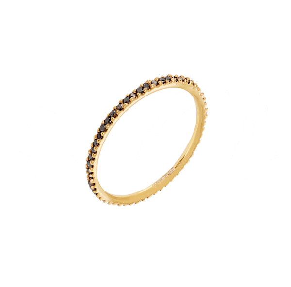 Claire Eternity Ring aus 18K Gelbgold I Schwarze & Weiße Diamanten I L I Schwarz & Weiß