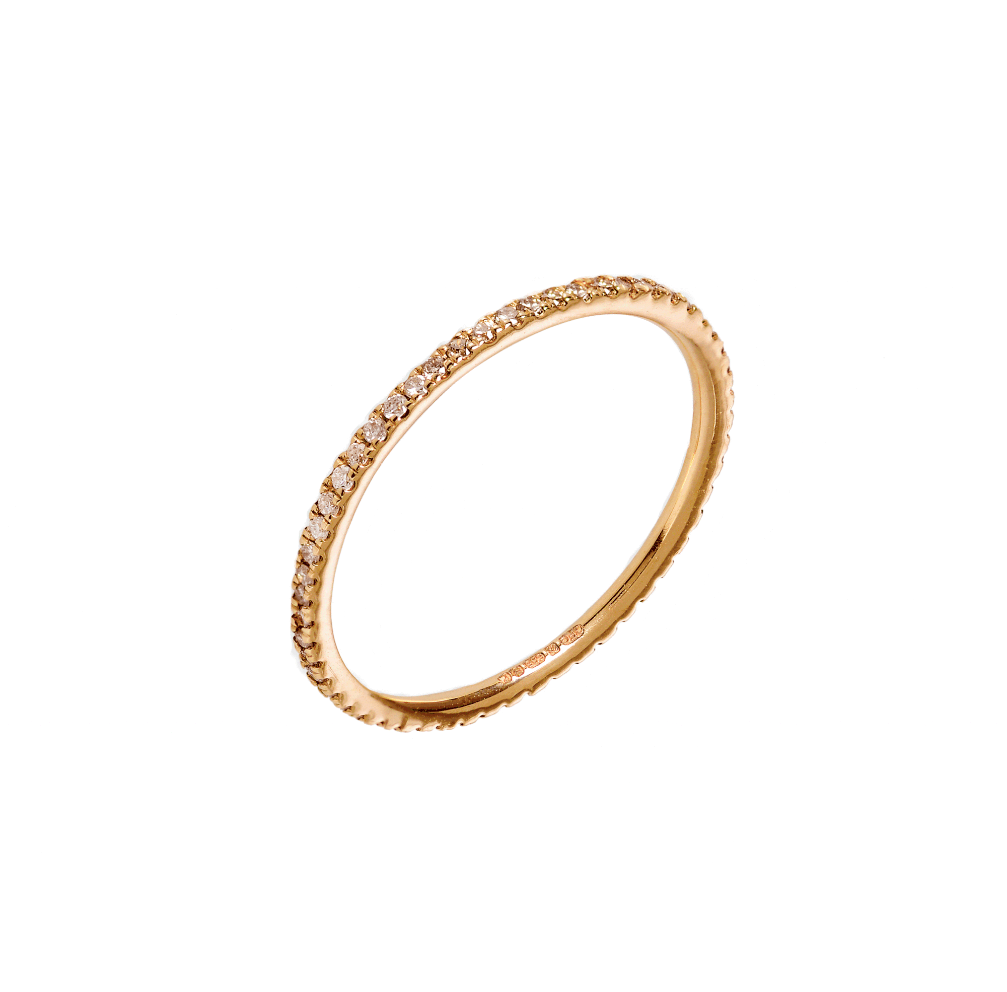 Claire Eternity 18K Guld Ring m. Sorte & Hvide Diamanter