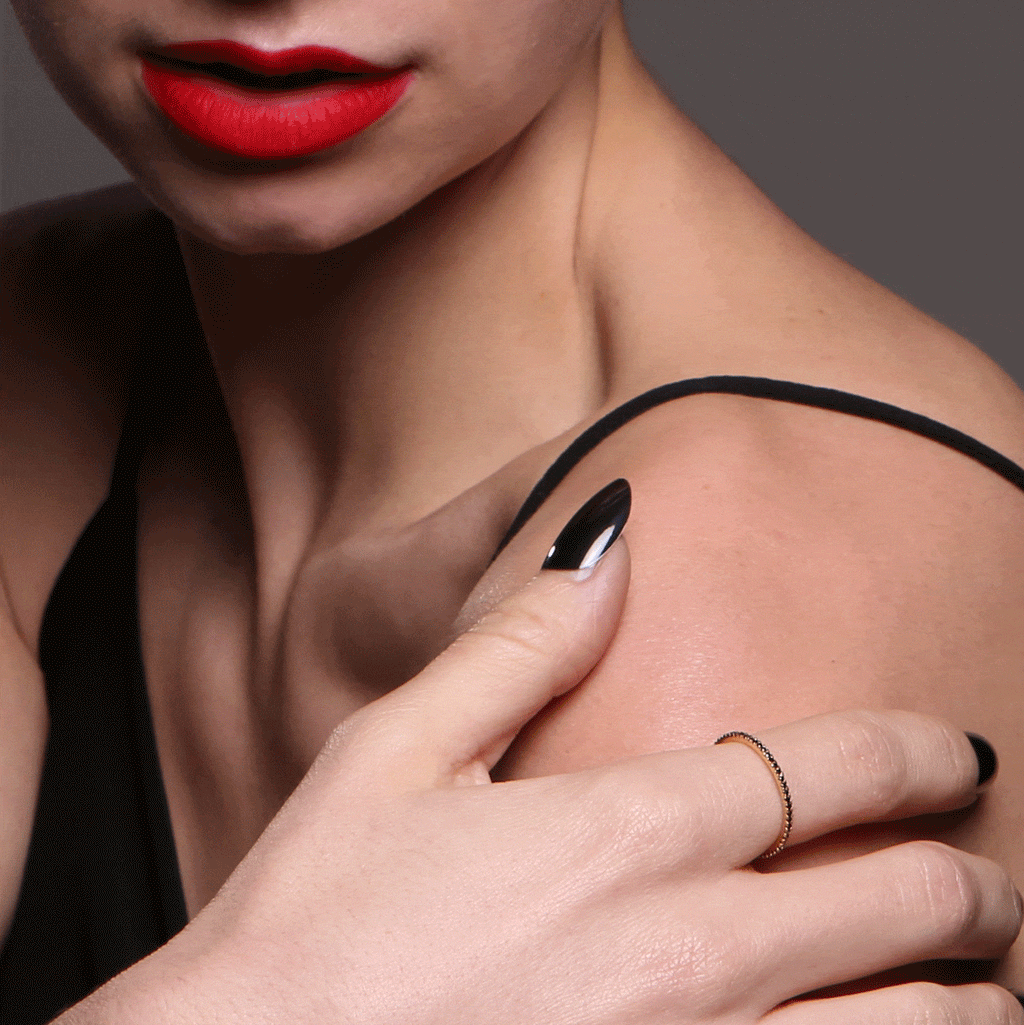 Claire Eternity 18K Gold Ring w. Champagne & White Diamonds