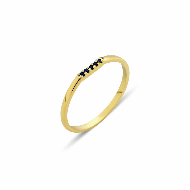 Eline Row 18K Gold Ring w. Blue Sapphires