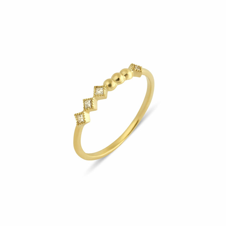 Lara Princess 0.08ct 18K Gold Ring w. Diamonds