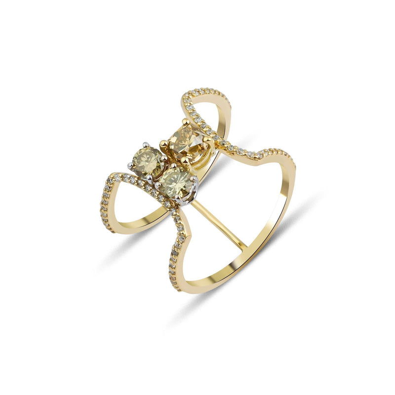 Sonia Star 18K Gold Ring w. Diamonds