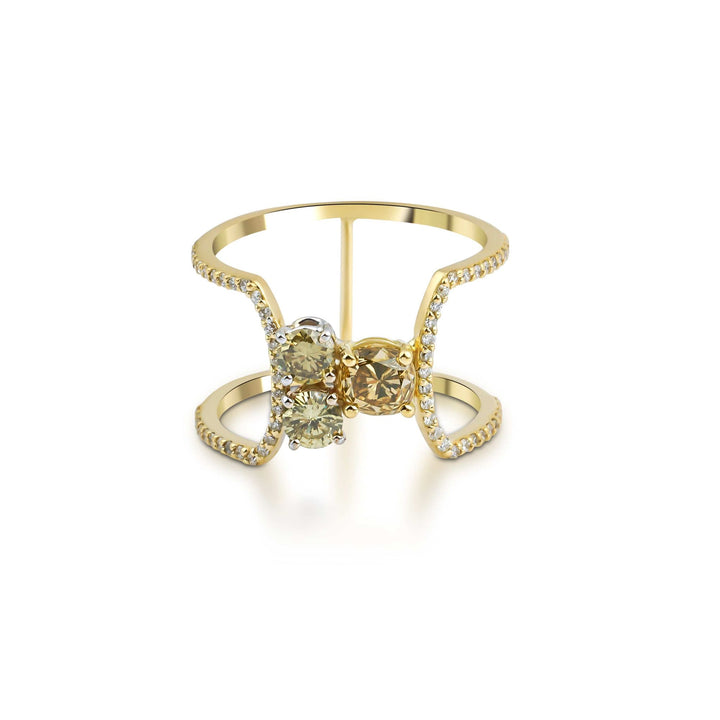 Sonia Star 18K Gold Ring w. Diamonds