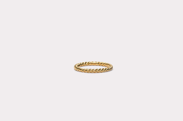 IX Rope Gold Plated  Ring