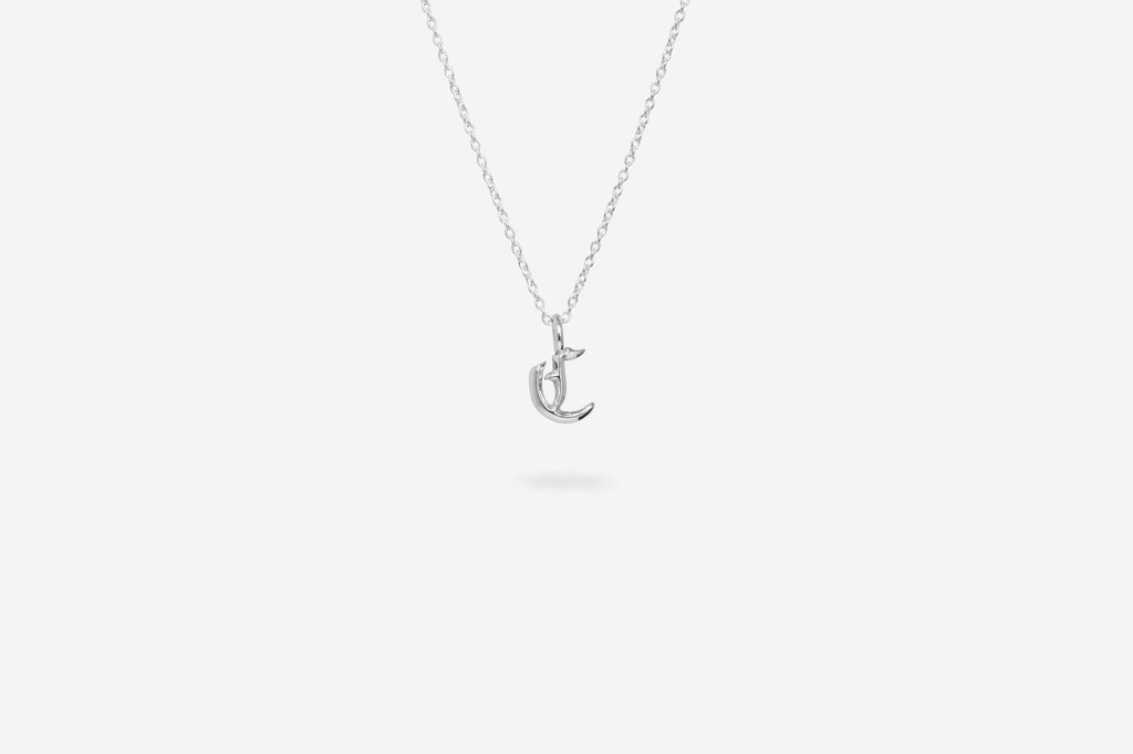 IX C Letter Silver Pendant