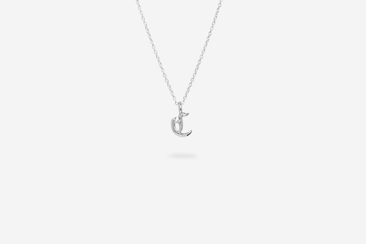 IX C Letter Silver Pendant
