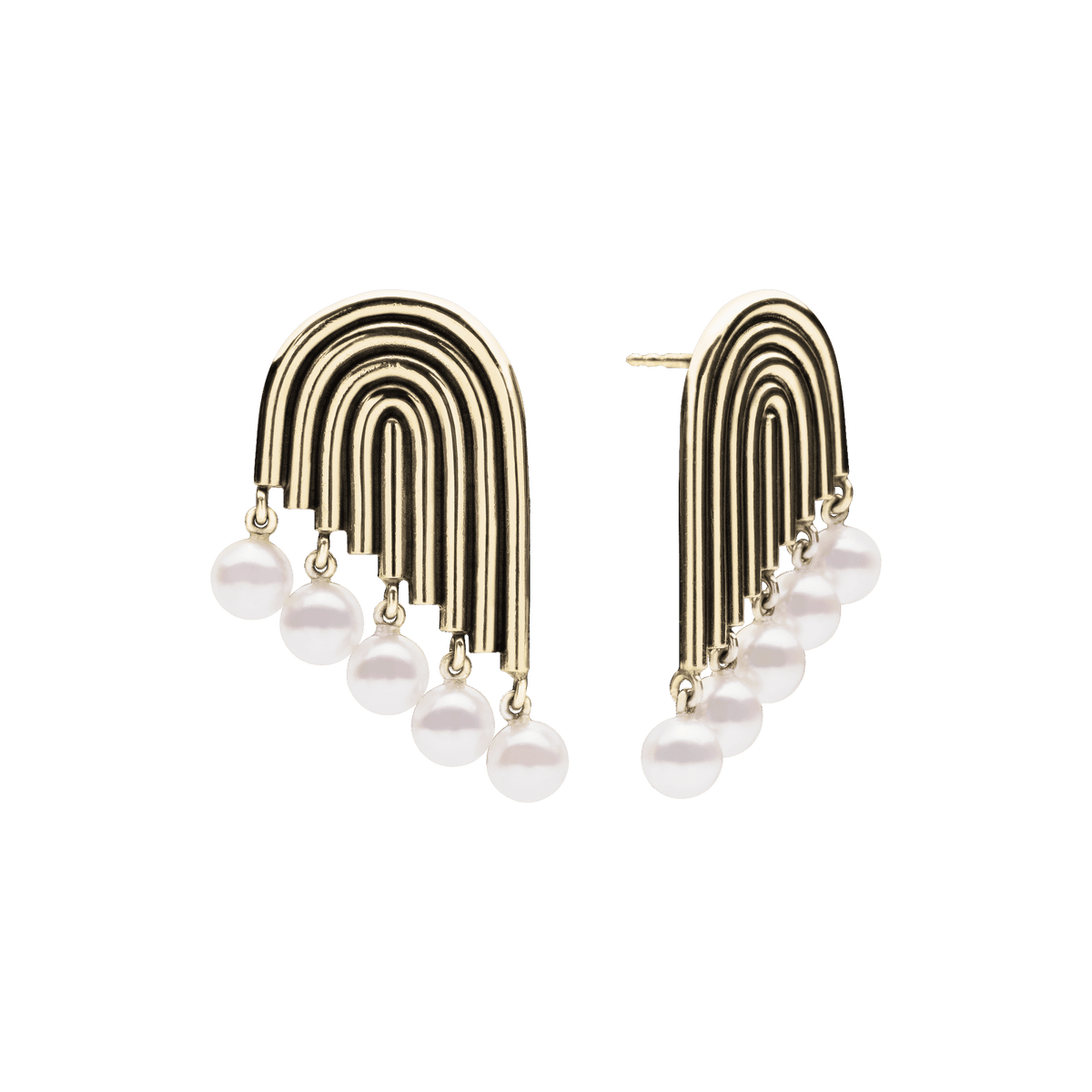 Supersonic Multiple Pearl Earrings Gold Plated