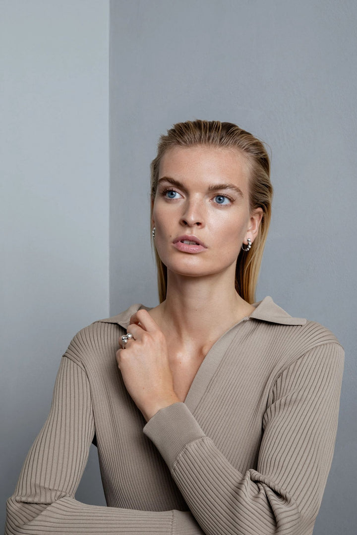 Moonlight Grapes Silver Hoops