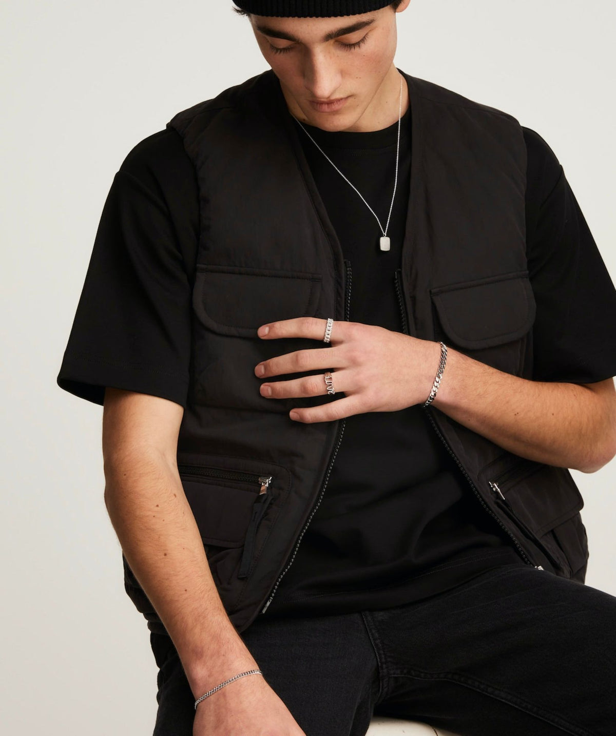 IX Chunky Curb Sølv Armbånd
