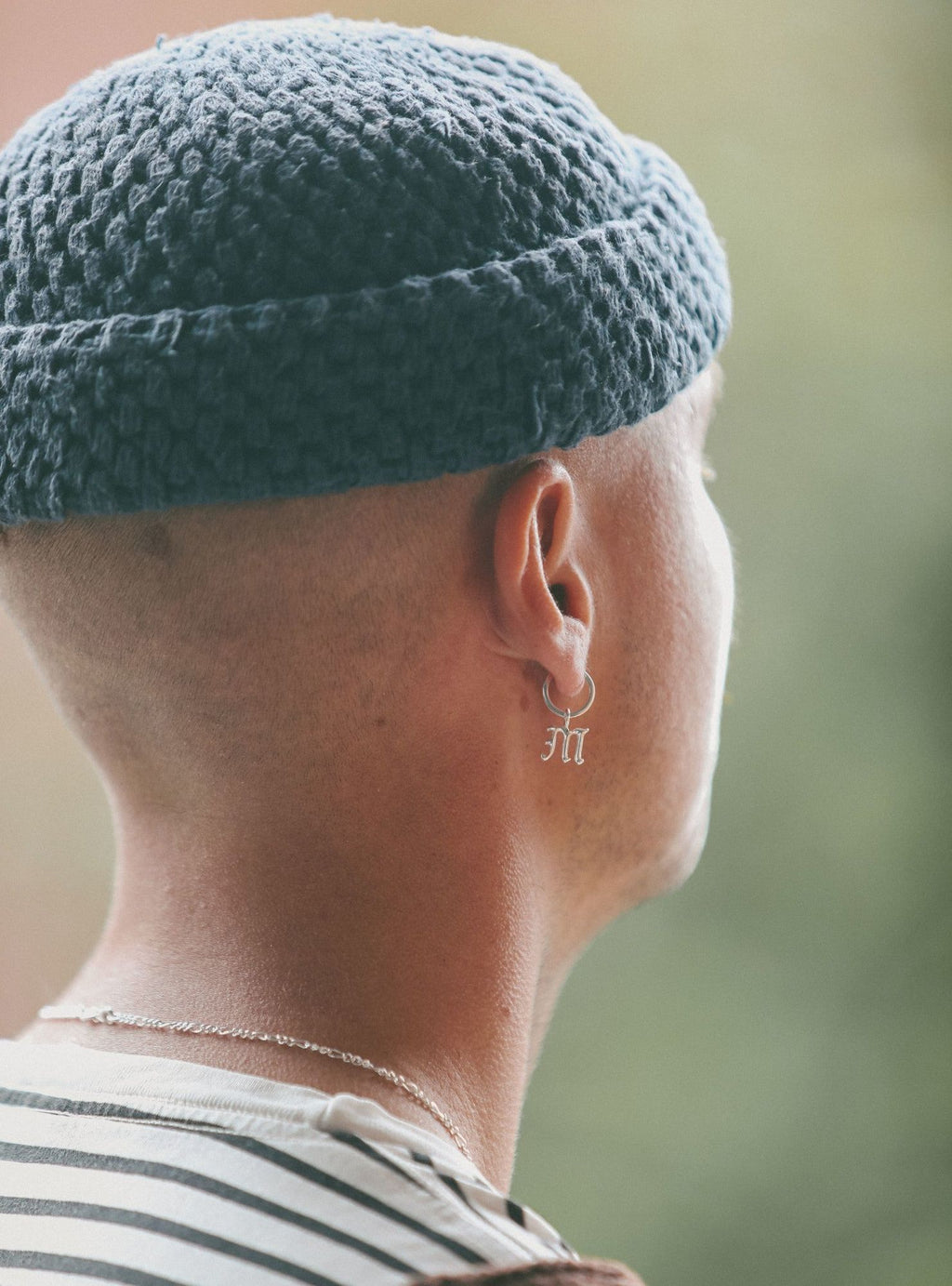 IX M Letter Silver Pendant