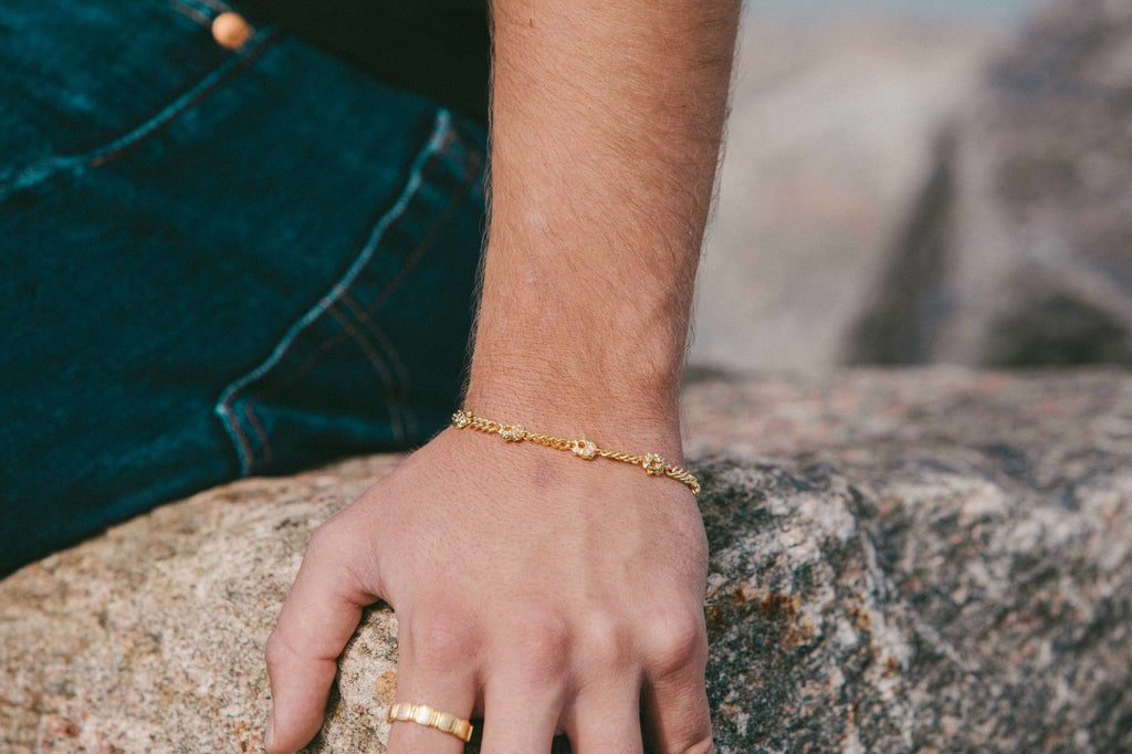 IX Rock Curb Gold Plated Bracelet