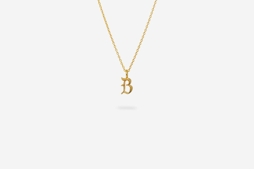 IX B Letter 22K Gold Plated Pendant