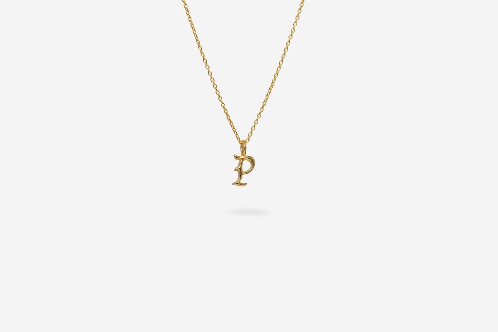 IX P Letter 22K Gold Plated Pendant