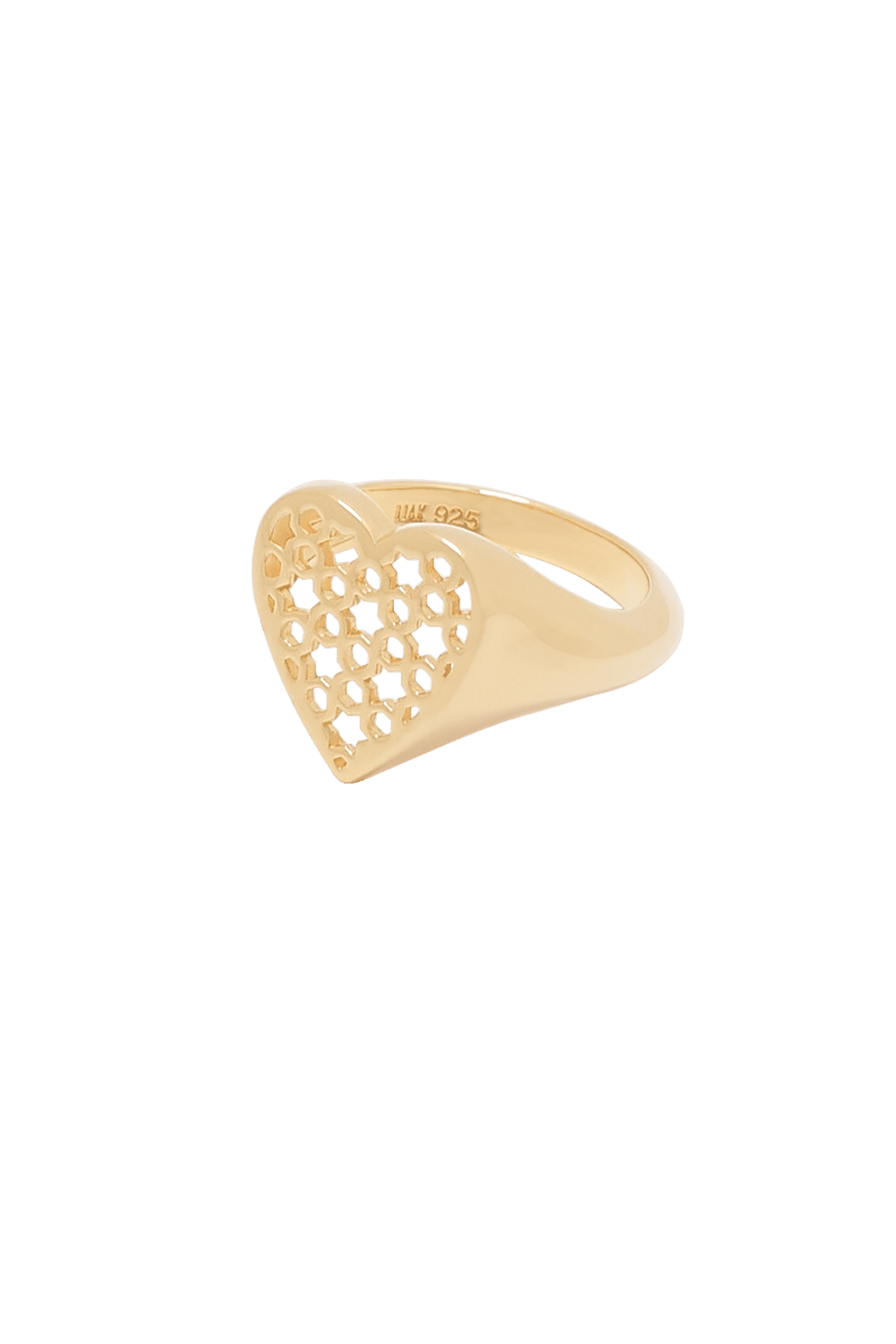 Heart Signet Ring Gold Plated