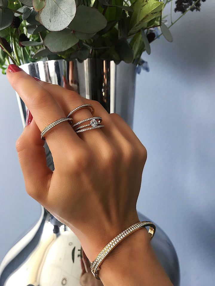 Halo Armreif aus 18K Gold I Diamanten 1.72 Kt.