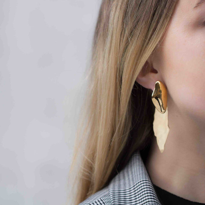 Formed By A Glacier Gold Plated Earrings