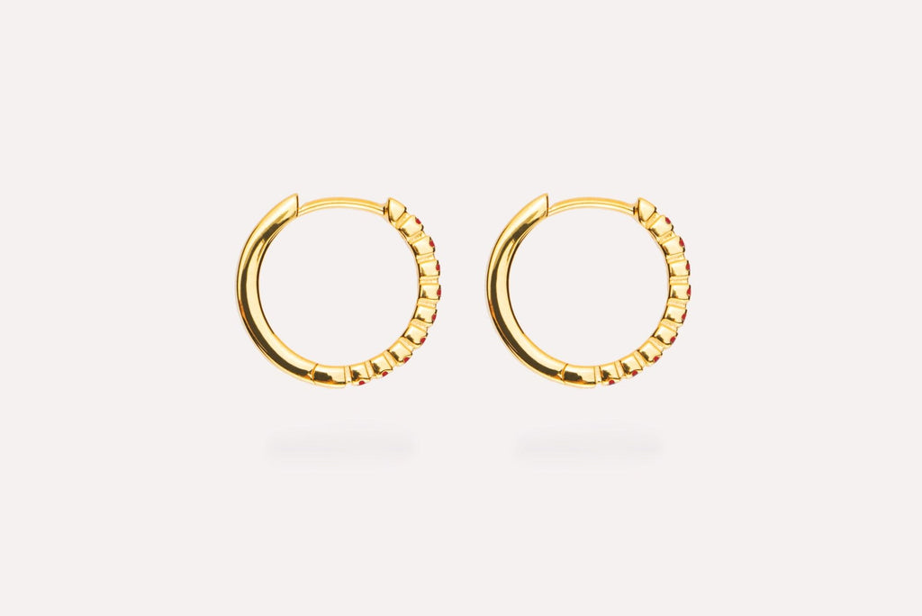 IX Eternity Red Gold Plated Hoops