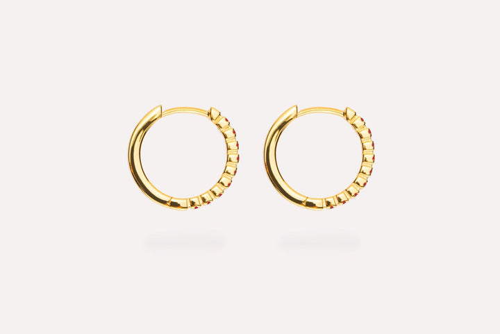 IX Eternity Red Gold Plated Hoops