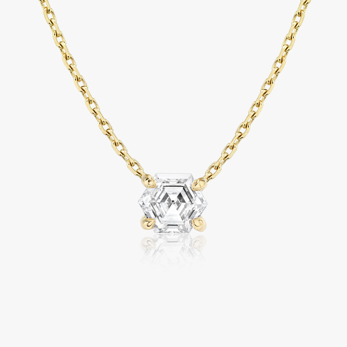 Iconic Hexagon 14K Guld Halskæde m. Lab-Grown Diamanter, 0.75 ct.