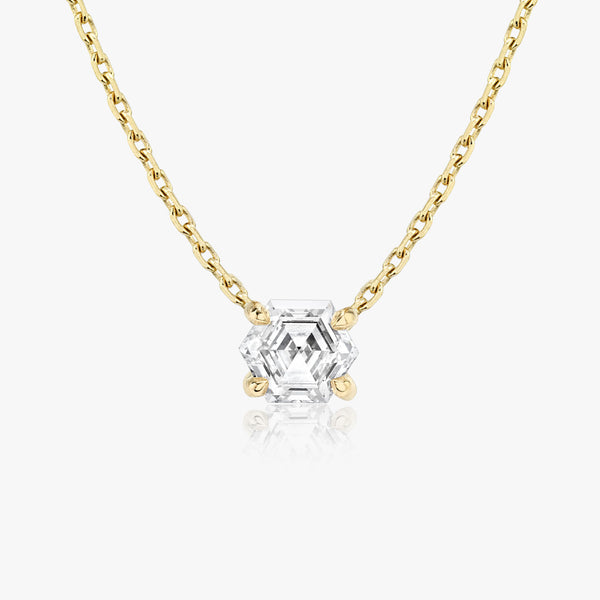 Iconic Hexagon 14K Gold Necklace w. Lab-Grown Diamonds, 0.75 ct.