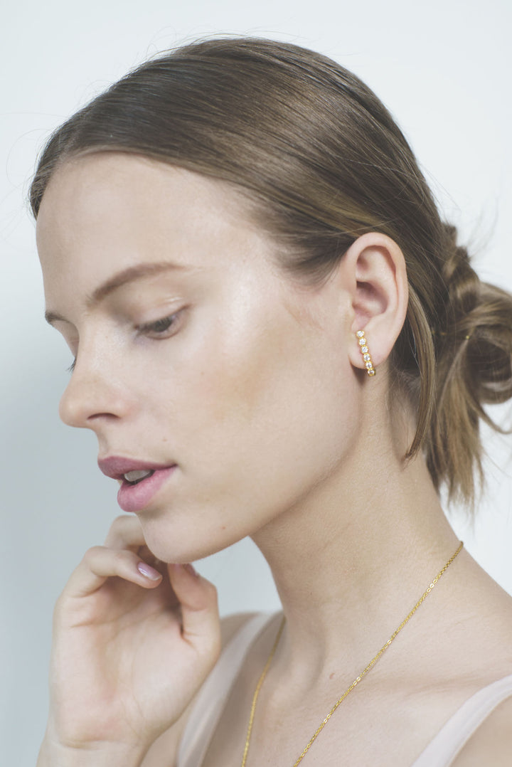 The Hierophant Gold Plated Earring w. White Zirconia