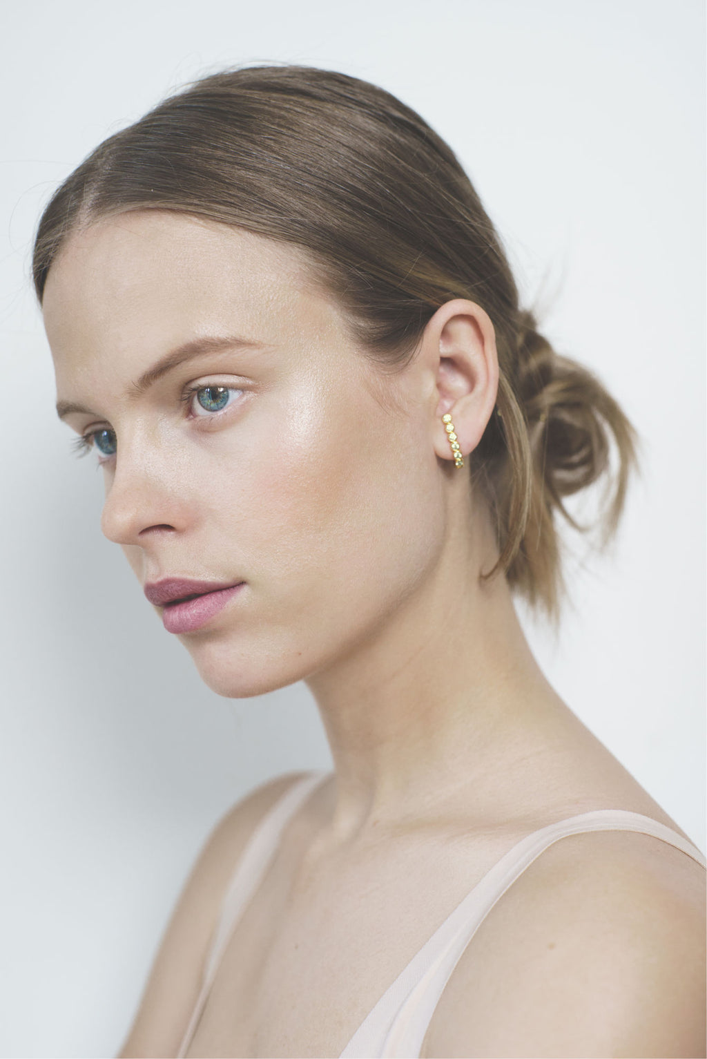 The Hierophant Gold Plated Earring w. Green Zirconia