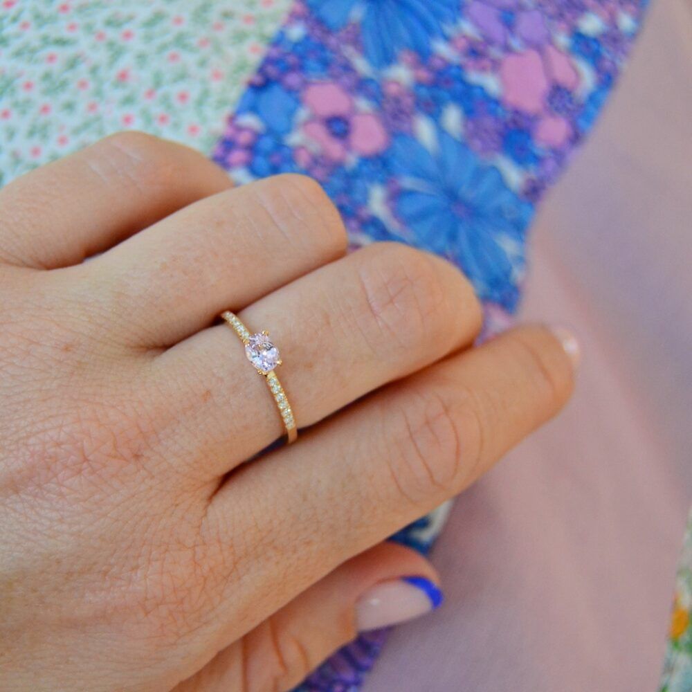 Hima Ladaru 18K Rosegold Ring w. Diamonds & Sapphire