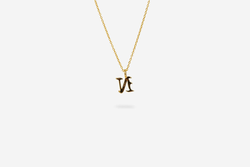 IX N Letter 22K Gold Plated Pendant