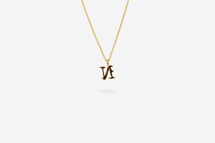 IX N Letter 22K Gold Plated Pendant