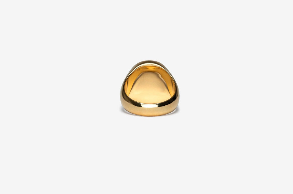 IX Oval Signet Gold Plated Ring