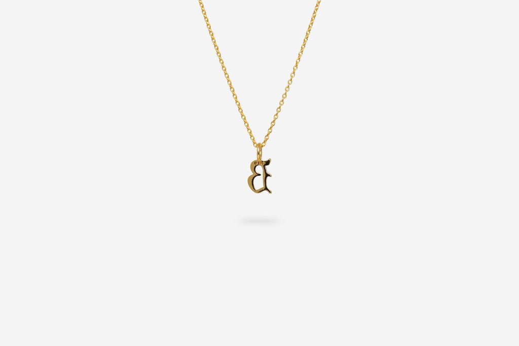 IX B Letter 22K Gold Plated Pendant