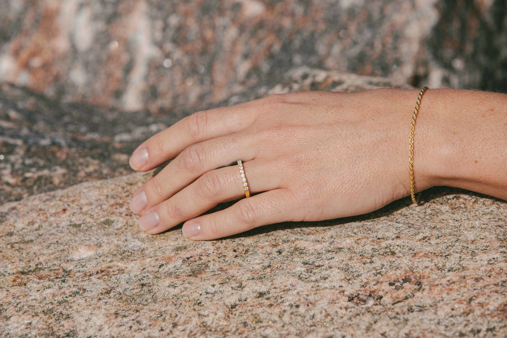 IX Princess Gold Plated Ring