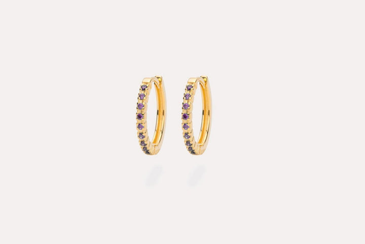 IX Eternity Purple Gold Plated Hoops