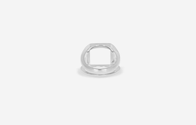 IX Octagon Simple Signet Sølv Ring