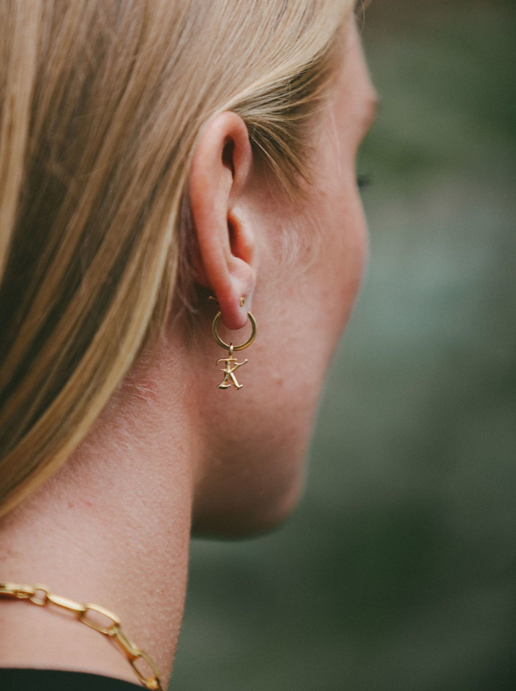 IX K Letter 22K Gold Plated Pendant