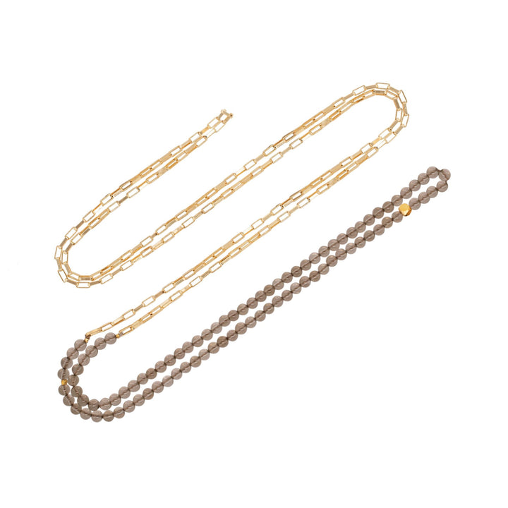 Multi Gold Plated Necklace w. Quartz